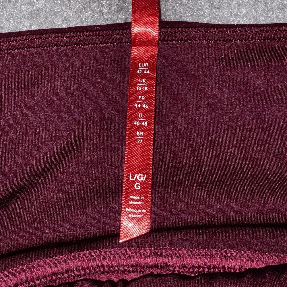 SPANX Ready-To-Wow Velvet Leggings Women L Rich Burgundy High Rise 2070 - Picture 7 of 8